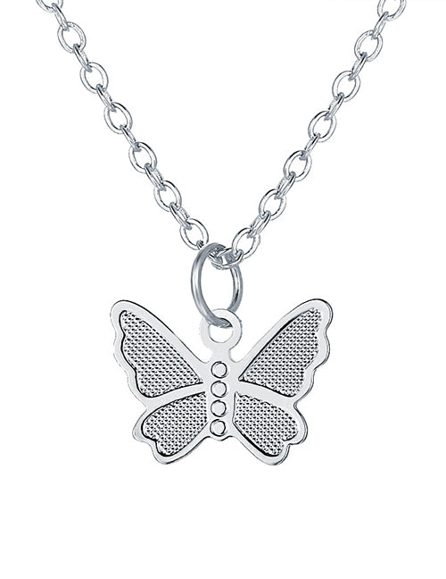 N1595 Silver Dainty Butterfly Necklace with FREE EARRINGS - Iris Fashion Jewelry