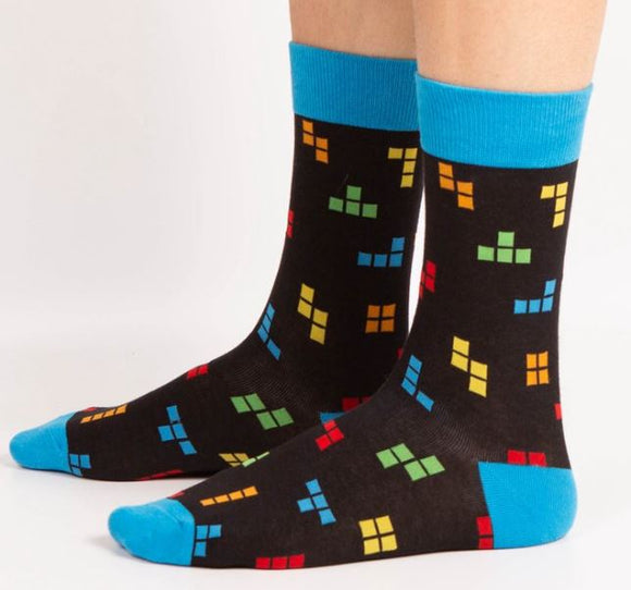 SF165 Black Colorful Tetris Socks - Iris Fashion Jewelry