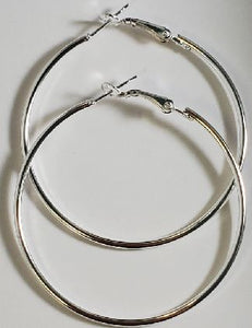 E1119 Silver 1.60" Hoop Earrings - Iris Fashion Jewelry