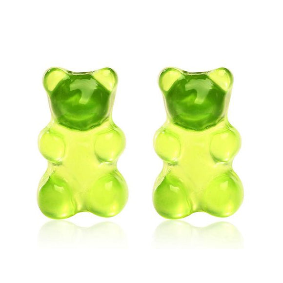 L430 Green Gummy Bear Earrings - Iris Fashion Jewelry