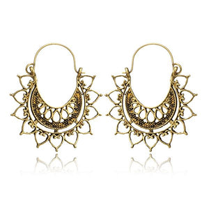 E1470 Gold Openwork Metal Earrings - Iris Fashion Jewelry