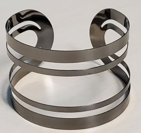 B985 Gun Metal Cuff Bracelet - Iris Fashion Jewelry