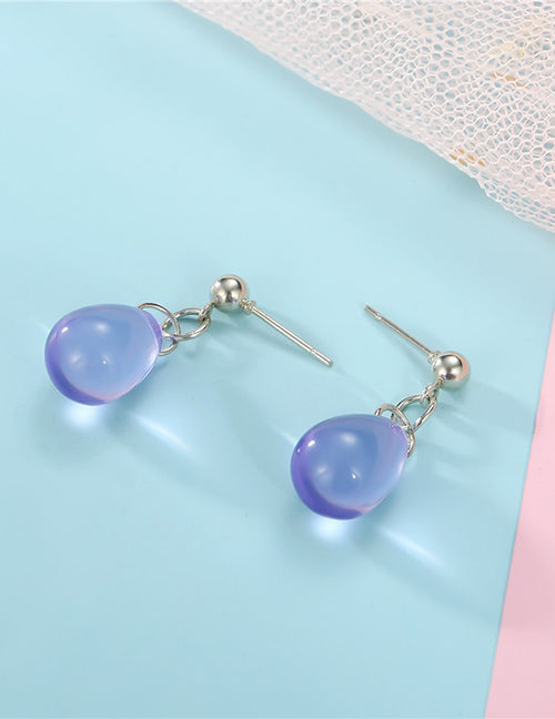 E1511 Silver Lavender Drop Earrings - Iris Fashion Jewelry