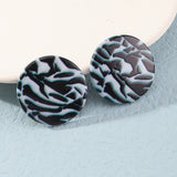 E1660 Round Animal Print Acrylic Earrings - Iris Fashion Jewelry