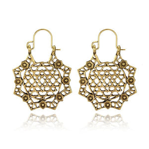 E1479 Gold Openwork Metal Earrings - Iris Fashion Jewelry