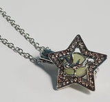 N219 Silver Glow in the Dark Rhinestone Star with Fairy Necklace with FREE EARRINGS - Iris Fashion Jewelry