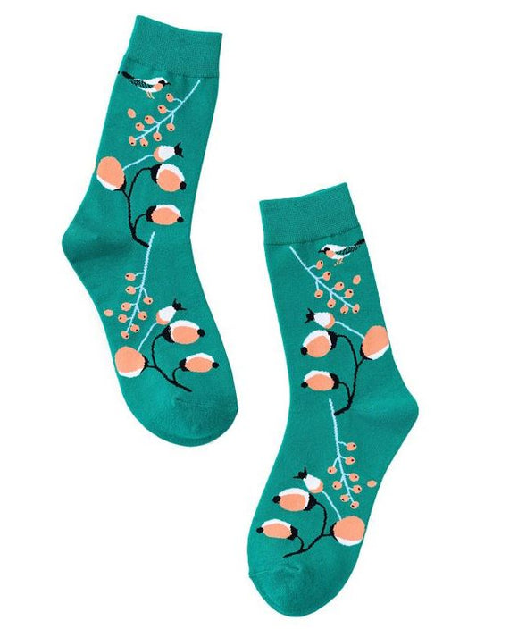SF806 Green Buds to Blossom with Bird Socks - Iris Fashion Jewelry