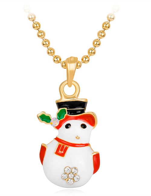 Z142 Gold Snowman Necklace with FREE EARRINGS - Iris Fashion Jewelry