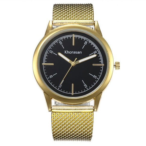 W240 Gold Mesh Band Quartz Watch - Iris Fashion Jewelry