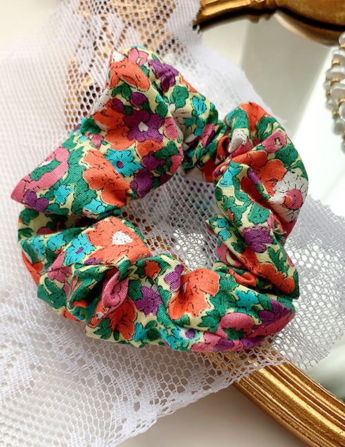 H774 Colorful Flowers Hair Scrunchie - Iris Fashion Jewelry