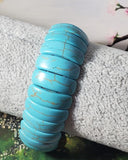 B1122 Turquoise Crackle Stone Bracelet - Iris Fashion Jewelry