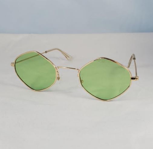 S409 Gold Metal Frame Green Lens Fashion Sunglasses - Iris Fashion Jewelry