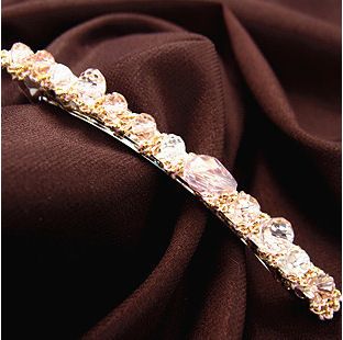 H661 Light Pink Beaded Hair Clip - Iris Fashion Jewelry