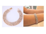 B481 Gold Rhinestone Layer Bracelet - Iris Fashion Jewelry