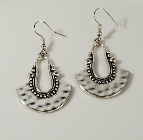 E616 Silver Irregular Shape Decorated Earrings - Iris Fashion Jewelry