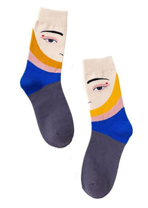 *SF811 Festive Faces Design Socks - Iris Fashion Jewelry