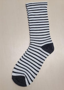 SF1313 White Gray Stripes Socks - Iris Fashion Jewelry