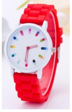 W541 Red Colorful Silicone Collection Quartz Watch - Iris Fashion Jewelry