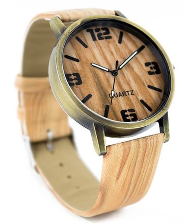 W456 Beige Woodgrain Quartz Watch - Iris Fashion Jewelry