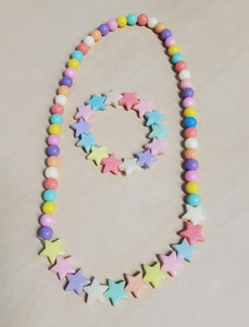 L293 Colorful Stars Bead Necklace & Bracelet Set - Iris Fashion Jewelry