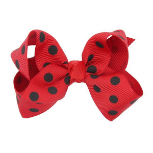 H805 Red Black Polka Dot Small Hair Bow Alligator Clip - Iris Fashion Jewelry