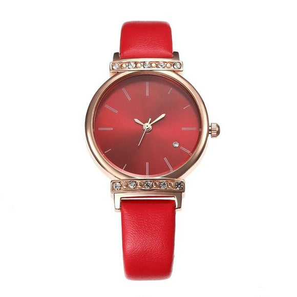W113 Red Band Elegance Collection Quartz Watch - Iris Fashion Jewelry