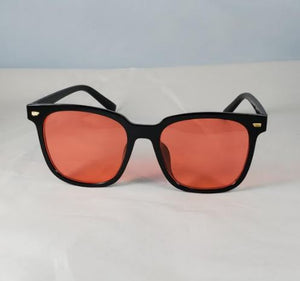 S417 Black Frame Translucent Red Lens Fashion Sunglasses - Iris Fashion Jewelry