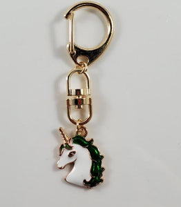 L154 Gold Green Unicorn Zipper Pull - Iris Fashion Jewelry