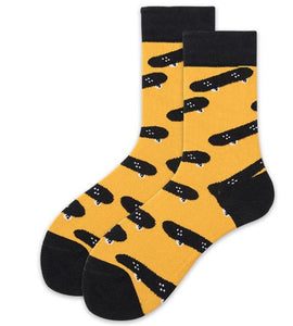 SF781 Golden Yellow Skateboard Socks - Iris Fashion Jewelry