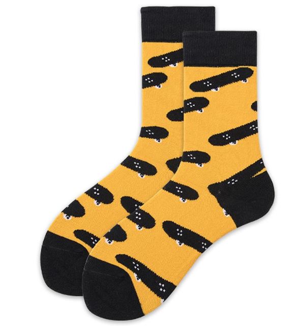 SF781 Golden Yellow Skateboard Socks - Iris Fashion Jewelry