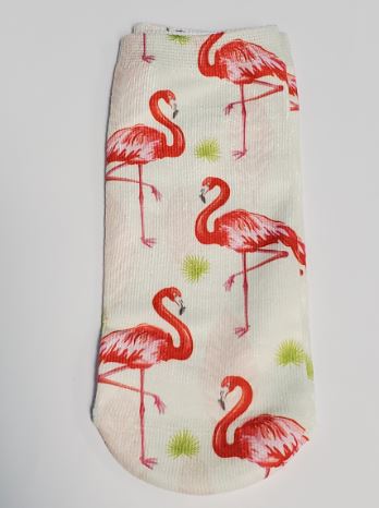 SF715 Beige Pink Flamingo Socks - Iris Fashion Jewelry