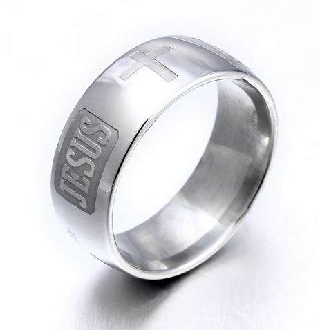 R385 Silver Jesus Cross Ring - Iris Fashion Jewelry