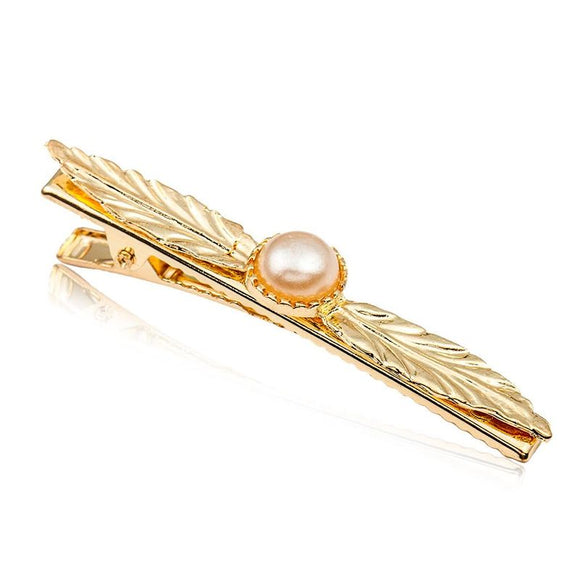 H68 Gold Leaf & Pearl Hair Clip - Iris Fashion Jewelry