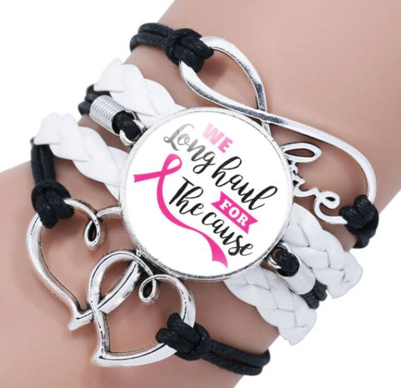 B1056 We Long Haul for the Cause Breast Cancer Awareness Bracelet - Iris Fashion Jewelry