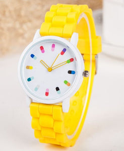 W537 Yellow Colorful Silicone Collection Quartz Watch - Iris Fashion Jewelry