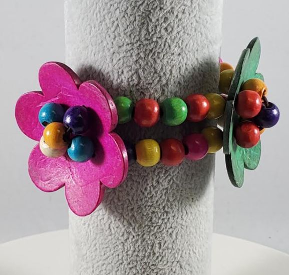 B543 Multi Color Round & Flower Shape Bead Bracelet - Iris Fashion Jewelry