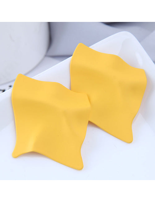 E1438 Yellow Metal Geometric Earrings - Iris Fashion Jewelry