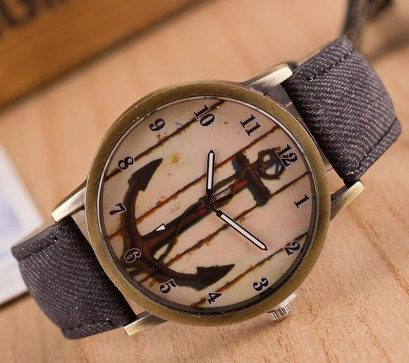 W366 Brown Anchors Away Collection Quartz Watch - Iris Fashion Jewelry