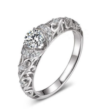 R12 Silver Decorated Gemstone Ring - Iris Fashion Jewelry