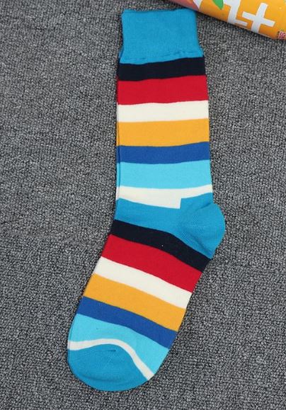 SF567 Blue Colorful Stripes Socks - Iris Fashion Jewelry