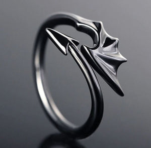 AR15 Gun Metal Dragon Wing Adjustable Ring - Iris Fashion Jewelry