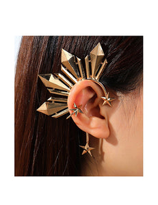 E681 Gold Spike Star SINGLE Ear Cuff - Iris Fashion Jewelry