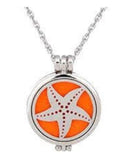 N1864 Silver Starfish Essential Oil Necklace with FREE Earrings PLUS 5 Different Color Pads - Iris Fashion Jewelry