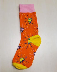 SF1080 Orange Diamonds Socks - Iris Fashion Jewelry