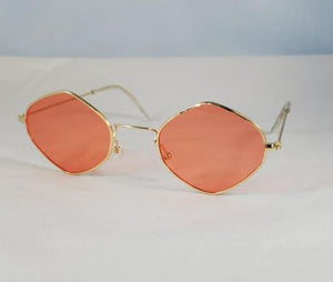 S408 Gold Metal Frame Orange Lens Fashion Sunglasses - Iris Fashion Jewelry