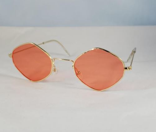 S408 Gold Metal Frame Orange Lens Fashion Sunglasses - Iris Fashion Jewelry