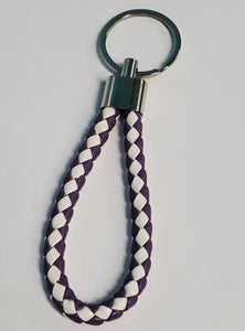 K108 Purple & White Leather Keychain - Iris Fashion Jewelry