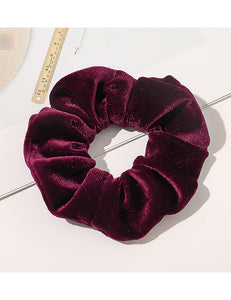 H722 Burgundy Velvet Hair Scrunchie - Iris Fashion Jewelry
