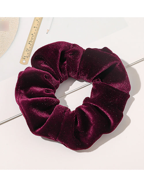 H722 Burgundy Velvet Hair Scrunchie - Iris Fashion Jewelry