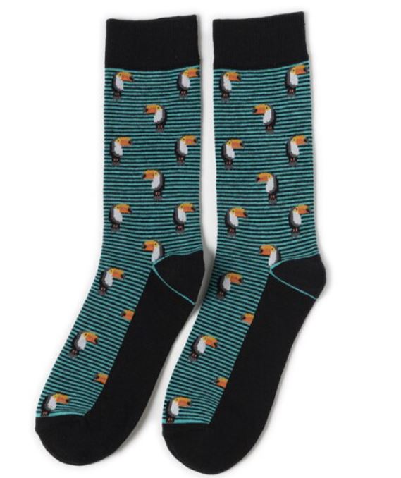 SF71 Green Stripes Toucan Socks - Iris Fashion Jewelry